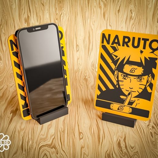 📞 Naruto Themed 3D-Printed Phone Stand・ STL File for 3D printing