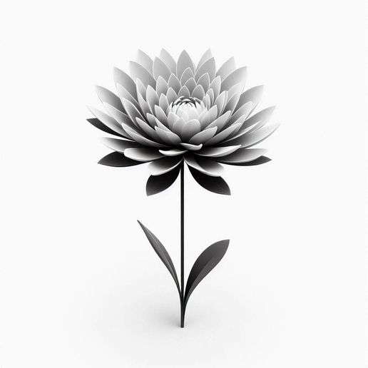 Elegant Gray Flower Sculpture for Modern Home Decorative Display
