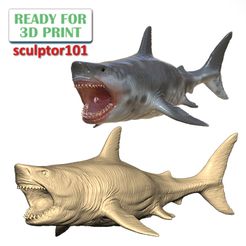 Megalodon-400x400.jpg Ancient Ocean Creature Megalodon 3D sculpting printable model