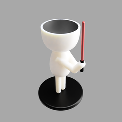 fb72164a-618a-47f2-a78f-7c82836c888e.png Archivo STL Maceta de hombre con Sable Laser・Diseño de impresión en 3D para descargar