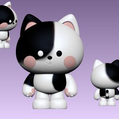 고양이1s.jpg Free OBJ file cat,cow,arttoy,panda,animal,caracter,dog,puppy,bunny,cat・3D print object to download