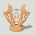 Shapr-Image-2024-02-02-162156.png Mystical goddess hands, crescent moon, Triple Goddess Knot, Neopaganism symbol, Wiccan pentagram, pentacle, Occult design, Esoteric