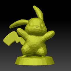 ZBrush-Document.jpg Free STL file Picachu Low Poly・3D printer model to download