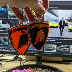 IMG-20230823-WA0014.jpg STL file Automobile logo keychain Lambo bull・3D printer design to download