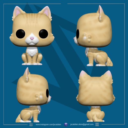 🐱 FUNKO POP CAT V2 (CUSTOM PET'S)・ STL File for ・Cults