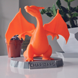 3D printing 3D model Pokemon STL file Charizard Statue_with_Stand1.png Charizard Statue with Stand