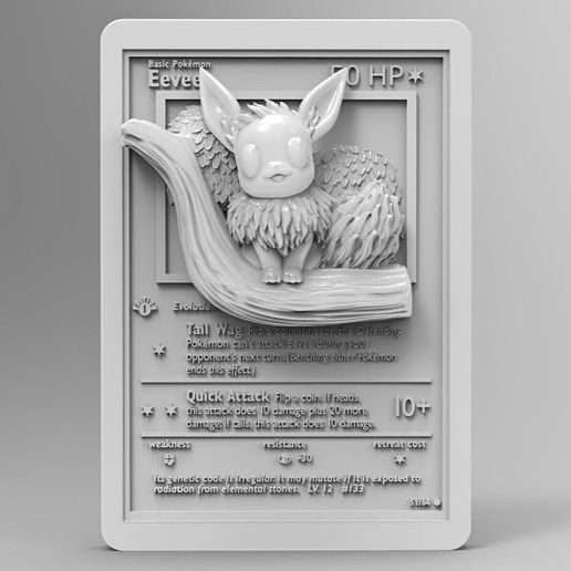 Eevee 3D Printable Pokmon Card; Pokemon TCG STL File for 3D  printingCults