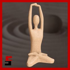2.jpg Fichier STL Sculpture de yoga Décoration d'intérieur Pose de yoga méditation Art abstrait・Objet imprimable en 3D à télécharger