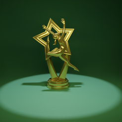 Render-2.png Archivo STL Trofeo de estrella para gimnasia o Ballet・Objeto de impresión 3D para descargar