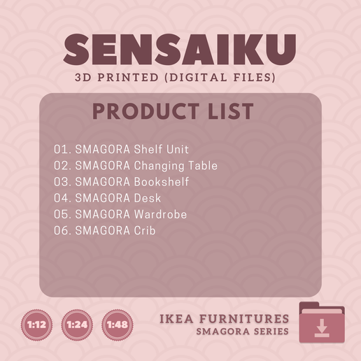 70.-SMAGORA-Series-6.png Miniature Replica SMAGORA Furniture Series for Miniature Dollhouse - IKEA - 3D Print Instant Download