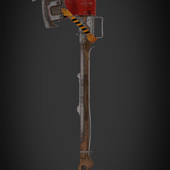 AxeFront.png STL file Atomic Heart Axe for Cosplay 3D print model・3D printing design to download