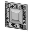 Rosette10-00.JPG Greek key ceiling medallion and tile 3D print model