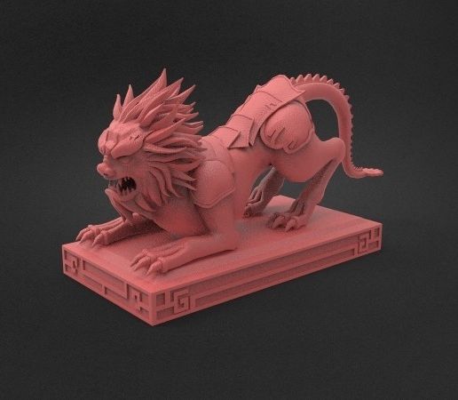 Lion sculpture3 3D Model