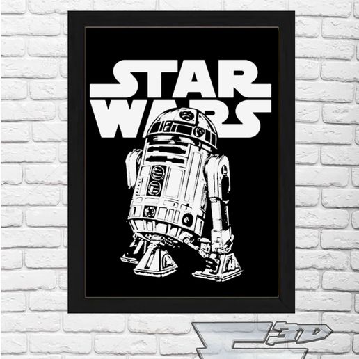 portrait painting R2D2 Star Wars
