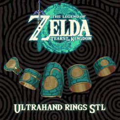 pre1.jpg STL file Link UltraHand Rings Set Zelda Tears of the Kingdom・3D print design to download