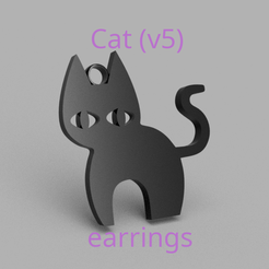cat-v5-final.png STL file Cat earrings (v5)・Model to download and 3D print