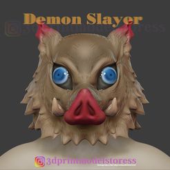 Demon Slayer- Inosuke Hashibira Mask_3DPrinting_01.jpg Archivo 3D Demon Slayer Inosuke Máscara Kimetsu no Yaiba Cosplay Casco・Modelo imprimible en 3D para descargar