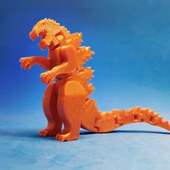 F1.jpg Free STL file Flexi Godzilla・3D printing design to download