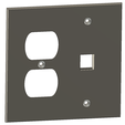 Wallplate-Render.png Double Gang Wall Plate - Outlet and Ethernet