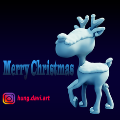 cults-1.png STL file Frozen reindeer・Template to download and 3D print