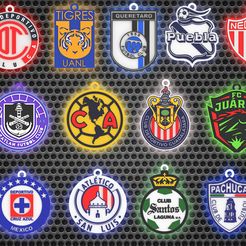 A\_4\_A\_J\ JR A AN AN NN A Ti NN DN NNN NN NNN NN NNN Fichier OBJ PORTE-CLÉS LIGA MX TOUTES LES ÉQUIPES・Plan imprimable en 3D à télécharger