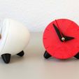 3D_printed_clock_red_two_colors_sides.jpg Free STL file BoBo Clock・3D printing design to download