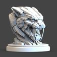 2.535.jpg Robotic Saber-Tooth Tiger Head STL – Mecha Smilodon Sculpture 3D Print Model | Sci-Fi Animal Bust