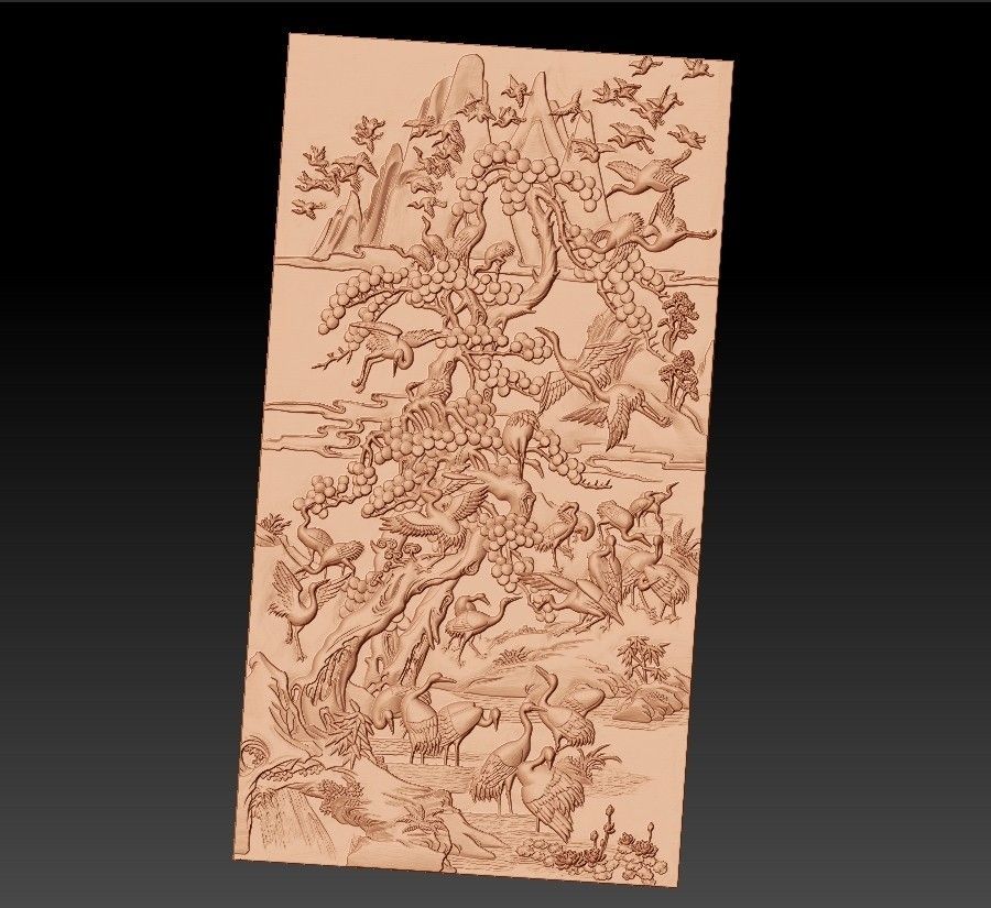 hundreds_of_cranes1.jpg Download free STL file Chinese traditional woodcarving • 3D printing model, stlfilesfree
