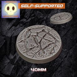 Diapositiva7-01.jpg Fichier STL Socle rocheux 2 (rond de 40 mm)・Objet pour imprimante 3D à télécharger