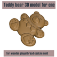 Teddy-bear-cookie-mold-2.png Molde de pão de mel Urso de peluche