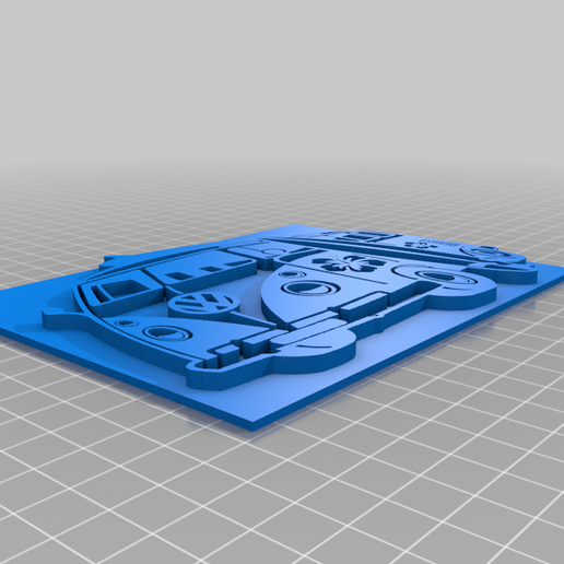 combi vw 2d wall art 3D model