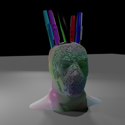 7.png STL file New Design Pen Holder Head・Model to download and 3D print, HolderStocke