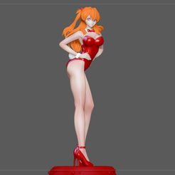 1.jpg STL file ASUKA LANGLEY BUNNY EVANGELION ANIME SEXY GIRL CHARACTER・3D print object to download