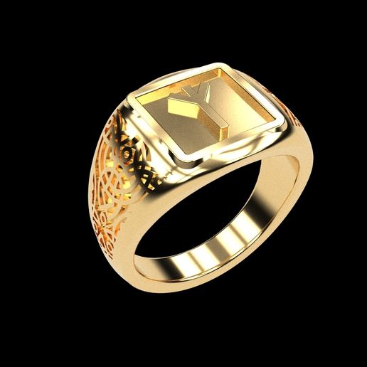 Anillo Runa vikinga Algiz, Eolh, Eoh, Eow, Elhaz, Iwaz, Ihwar / Algiz Viking Rune Ring, Eolh, Eoh, Eow, Elhaz, Iwaz, Ihwar 3D model
