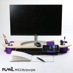 ms23b-011.jpg Fichier STL Support pour moniteur, porte-crayon PLANL MS23b・Modèle pour imprimante 3D à télécharger