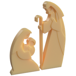 a7d1df1b-5dca-447c-993d-de3aa200d69d.png Archivo STL gratis Nacimiento cristiano -María José y Jesús - Adorno moderno de pie・Plan para descargar y imprimir en 3D