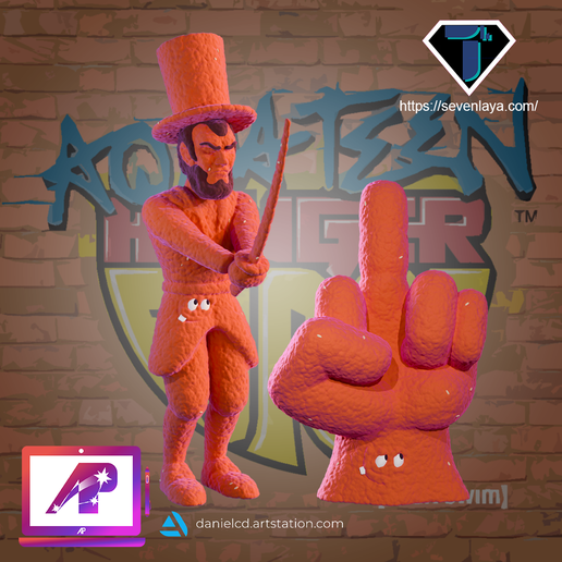 Meatwad Lincoln or Wayne Gretzky and hand forms 3D model