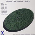 Oval_bases_Moss2_promo.png 3 in 1 BUNDLE - Moss 2 Textur Basen Set (rund, quadratisch und rechteckig, oval) + dünne Basen | Perfekt für Tabletop Wargames & RPG's