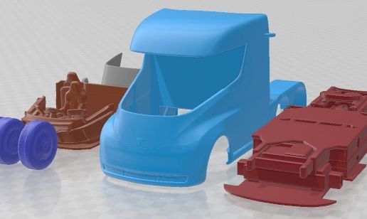 Tesla Semi DayCab Tractor Truck 2018 Printable