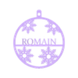 boule de noel avec nom ROMAIN.stl Christmas bauble with name ROMAIN