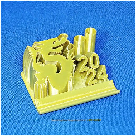 2024dragon-stand-03.jpg 2024 Year of the Dragon - Multifunctional: mobile phone holder, pen holder, business card holder, sticky note holder