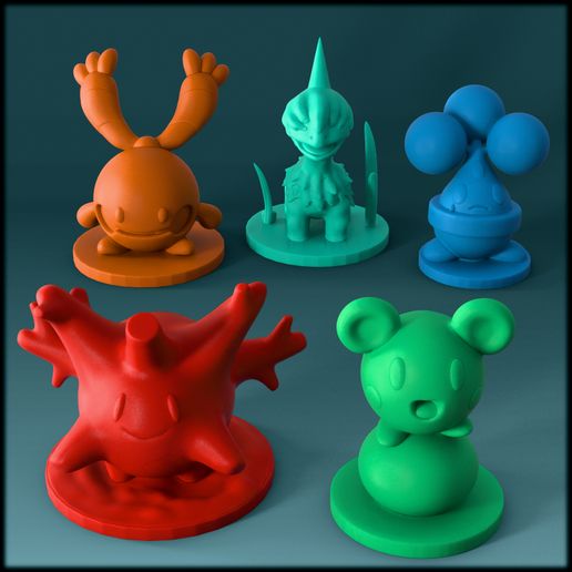 Pack of 5 Pokemon Miniatures - Azurill, Chingling, Corsola, Bonsly, and Deino