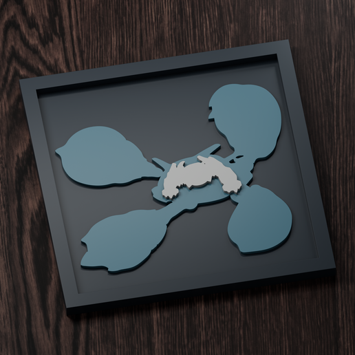 Metagross (Mega Metagross) - Pokemon Silhouette Frame | Normal, Inverse & Scaled STL