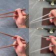 Marcosticks-3D-printed Ergonomic marcosticks vs plain sticks-both closed and open postures-IMG_1206_IMG_7431_IMG_1208_IMG_7430-scaled.jpg Ergonomic Chopsticks