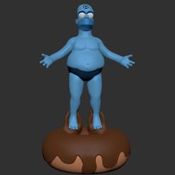 1.jpg STL file Homer Simpson Dr Manhattan desktop Lamp Cellphone holder・3D printing design to download
