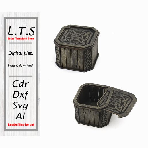 📦 Laser cutting box file. Cdr, Dxf, Ai, Svg files. Cnc file. BX42・ 3D ...