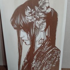 IMG-20230220-WA0047.jpg Free 3D file DESIGN OF ANTIQUE JAPANESE GEISHA DECORATIVE TABLE TOP ART CNC LASER ENGRAVING・3D printable object to download