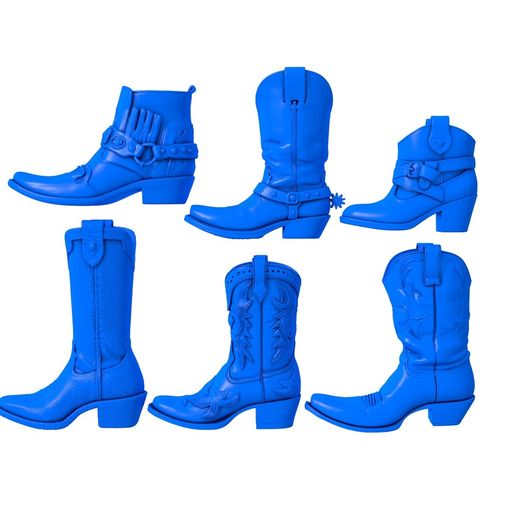 women's cowboy boot /  Leather Boots / Boots / Womens Leather Boots / Cowboy Boots / Military Boots - 3D model önizlemesi