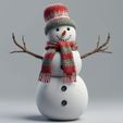 create-a-3d-image-of-a-christmas-snow-man,-background-light-gray.jpg Bonhomme de neige de Noël - Modèle imprimable en 3D