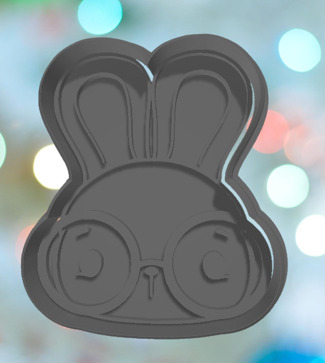 Nerdy Bunny Face Cookie Cutter